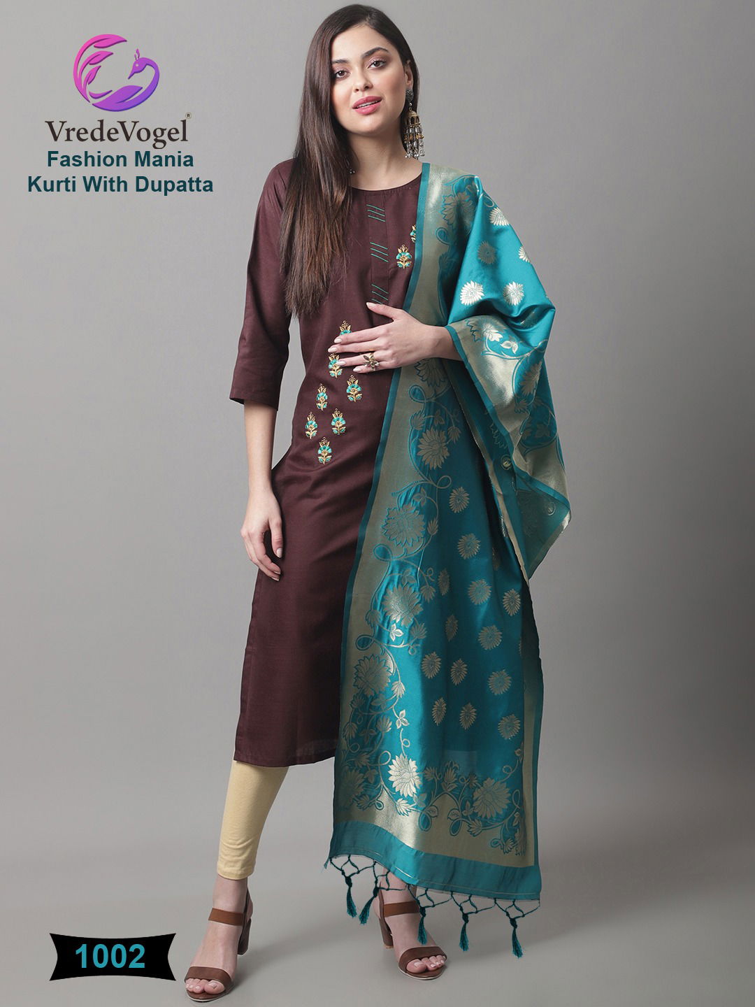 Vredevogel Fashion Mania Wholesale Cotton Kurtis With Dupatta